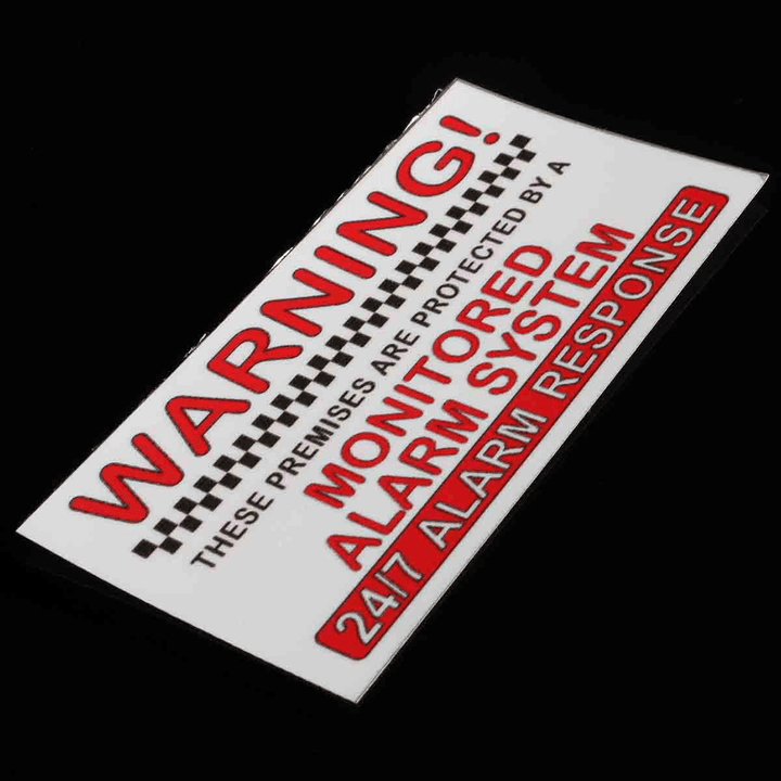 5Pcs Alarm System Monitored Warning Security External Sign Stickers PVC Waterproof - MRSLM