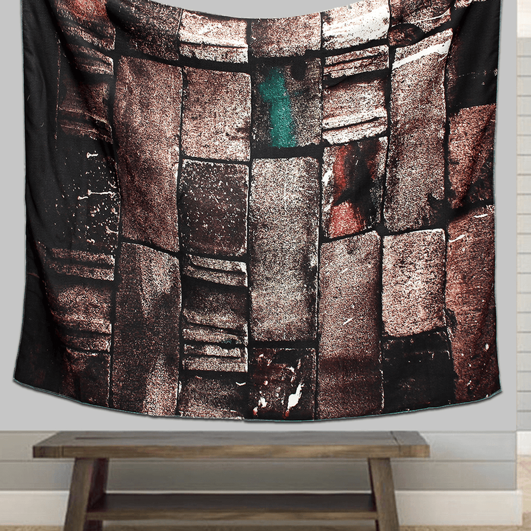 Hanging Tapestry Retro Art 3D Brick Stone Printed Bedroom Home Dorm Wall Decorations - MRSLM