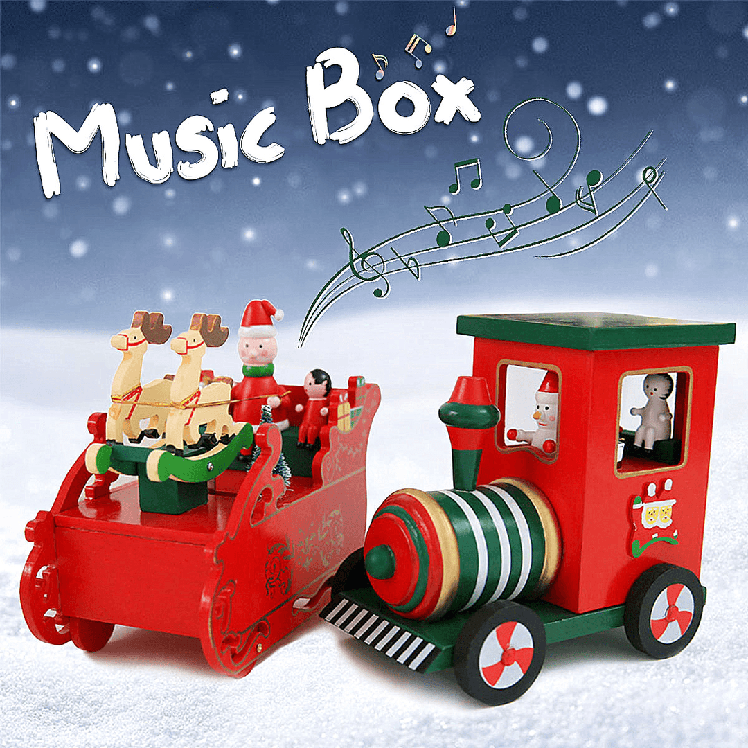 Christmas Music Box Birthday Gift Music Toy Reindeer Train Design - MRSLM