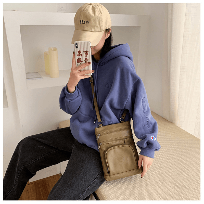 Women Multi-Pocket Multifunctional Shoulder Bag Crossbody Bag - MRSLM