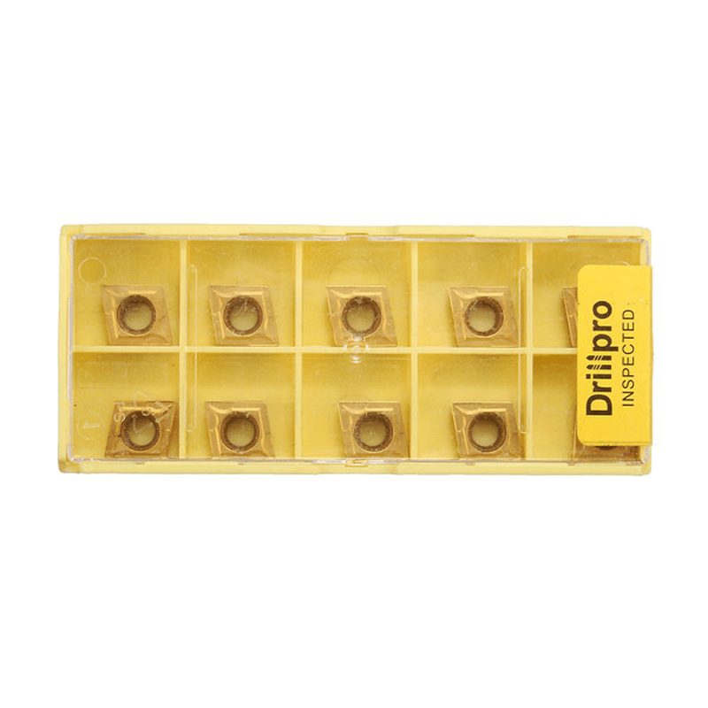 Drillpro 10Pcs CCMT09T304 CCMT32.5 Carbide Insert for Lathe SCLCR Turning Tool Holder - MRSLM