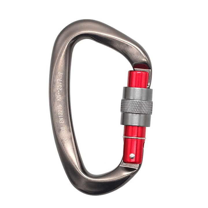 1Pc Aluminum D-Ring Carabiner 25KN Heavy Duty Climbing Hook Twist Lock Camping Climbing Travel - MRSLM