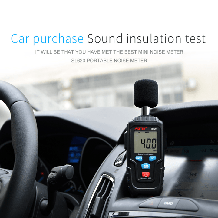 MESTEK SL620 Decibel Meter Audio Level Meter Logger 30-135Db Noise Measurement Sound Level Meter Detector Diagnostic Tool - MRSLM