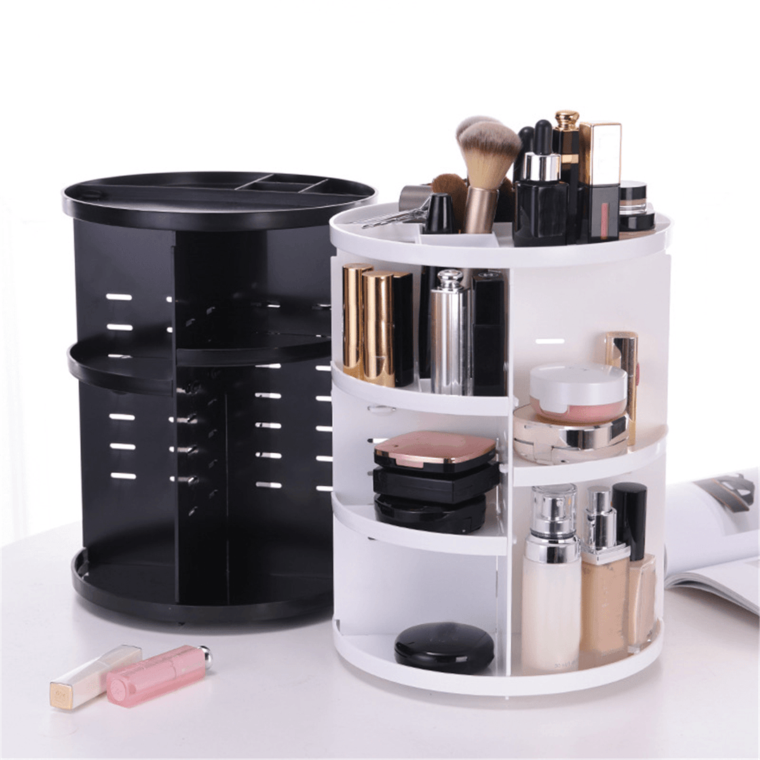 Cosmetic Makeup Organizer Storage Box Shelf 360° Rotating Display Acrylic Makeup Storage Baskets - MRSLM