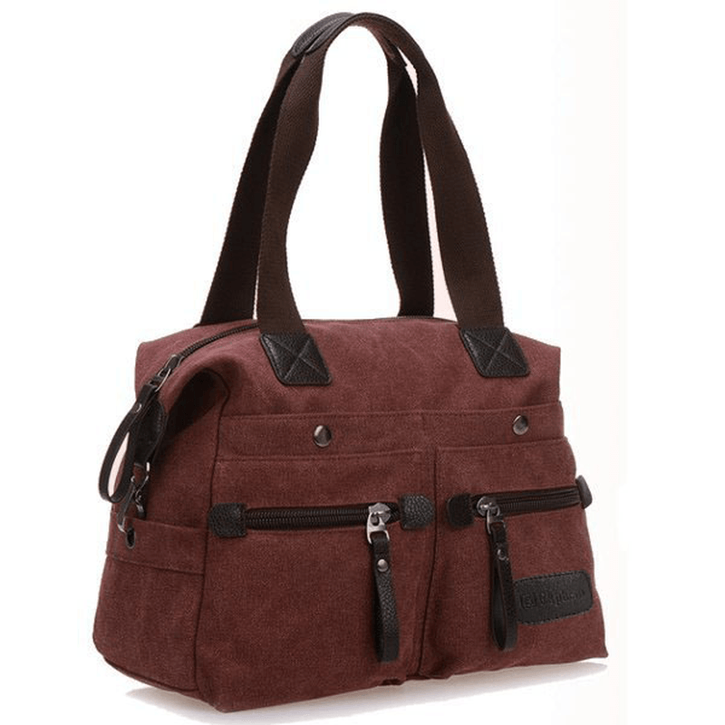 Ekphero Women Men Canvas Multi Pocket Handbags Casual Pillow Shoulder Crossbody Bags - MRSLM