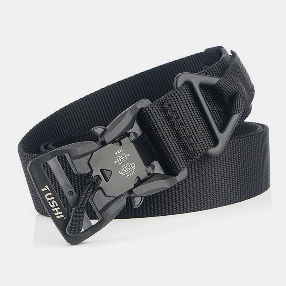 Men Nylon Braided 125Cm Magnet Quick Release Insert-Buckle Multifunctional Outdoor Training Tactical Belts - MRSLM