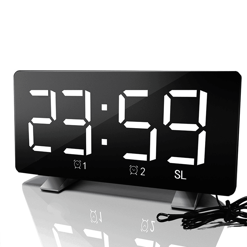 Digital FM Radio Dimmer LED Dual Alarms USB Charging Port Alarm Clock - MRSLM