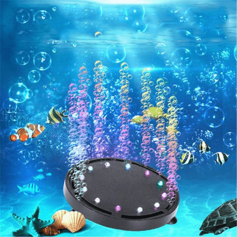 Aquarium Light Decorations LED Underwater Lights Create Colorful Bubbles for Fish Tank - MRSLM