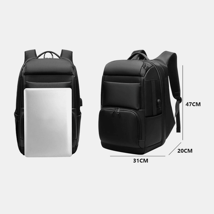 Men Multi-Layer Space Large Capacity 17 Inch Labtop Business Work Bag with USB Charging Anti-Theft Backpack - MRSLM