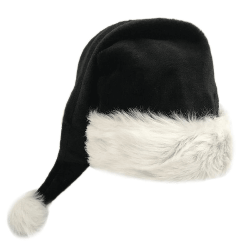 Black Plush Hat Adult Christmas - MRSLM