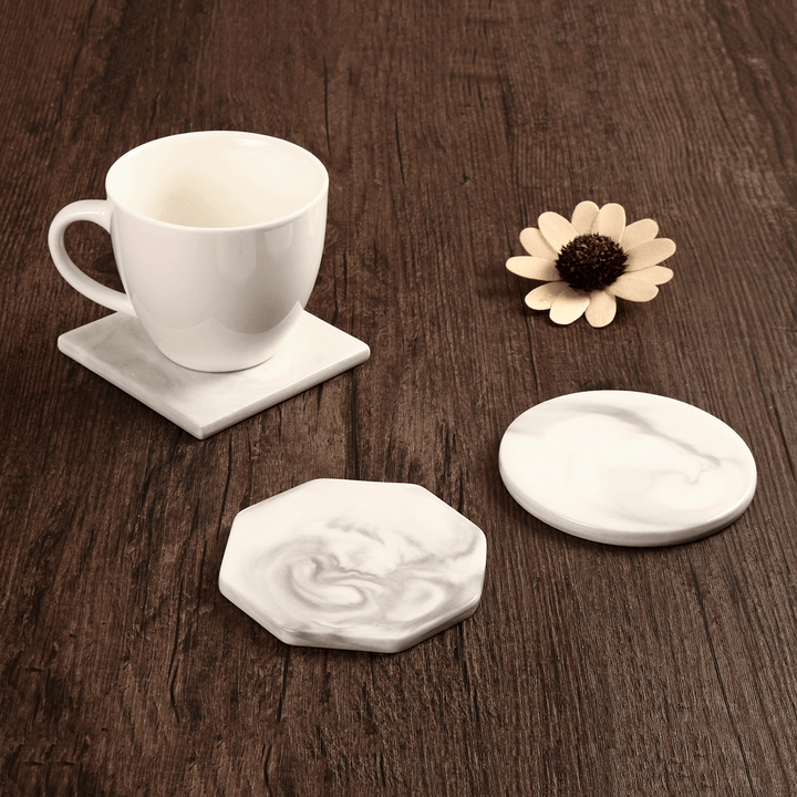 3 Pattern Marble Ceramic Texture Drink Coffee Tea Cup Mat Anti-Slip Cup Mat - MRSLM