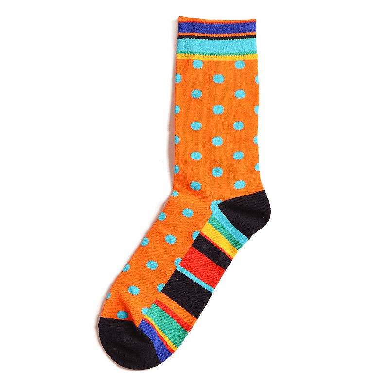 Men'S Street Wild Classic Geometry Striped Cotton Mid-Socks - MRSLM