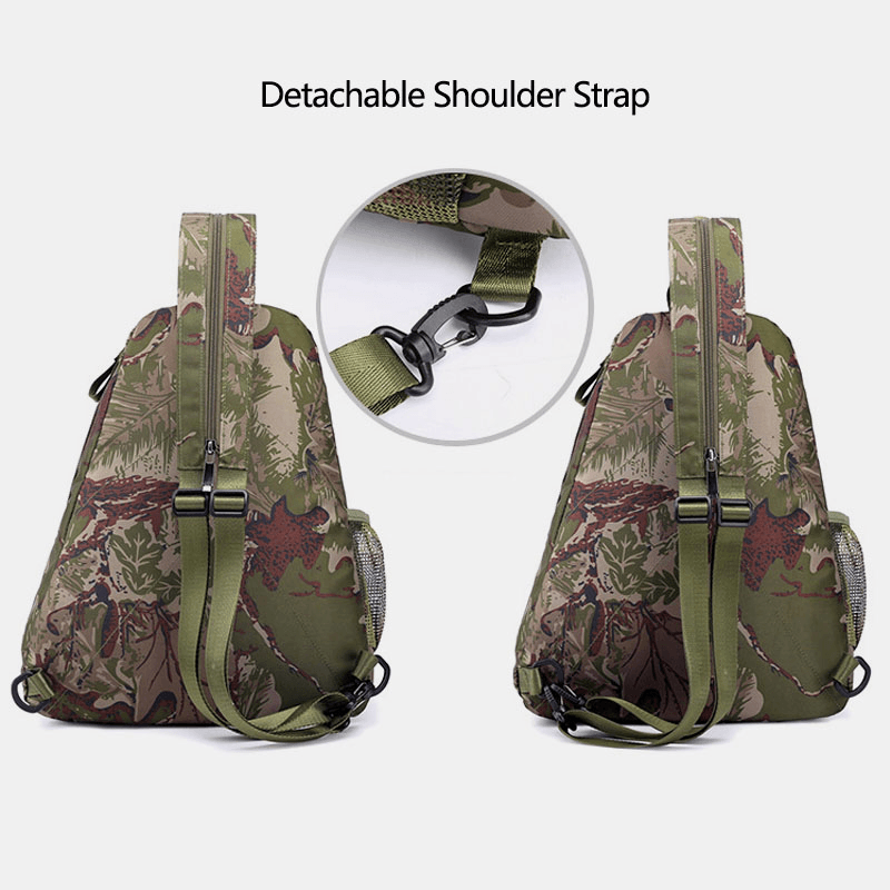 Men Camouflages Multifunction Large Capacity Waterproof Sport Chest Bag Shoulder Bag Crossbody Bag Backpack - MRSLM