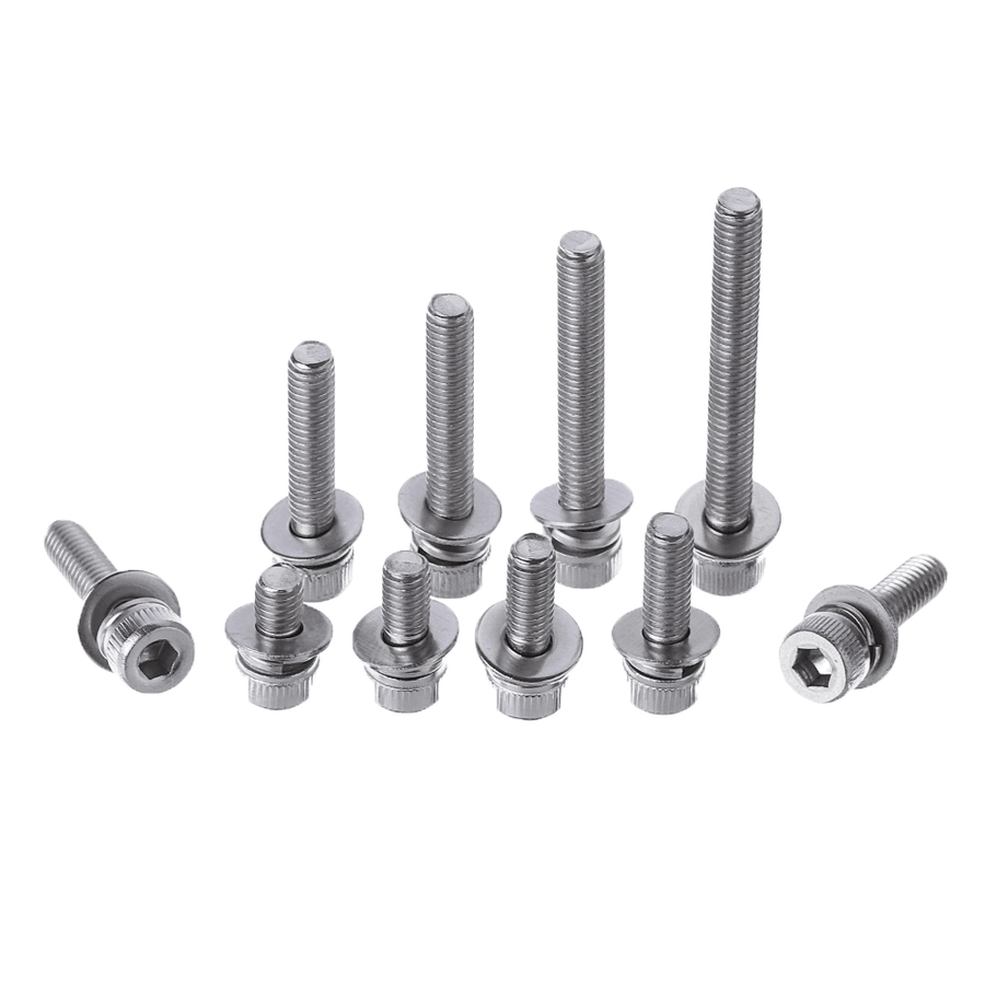 88Pcs M5 Hex Socket Knurled Cap Head Screw 304 Stainless Steel Bolt Assortment Set - MRSLM