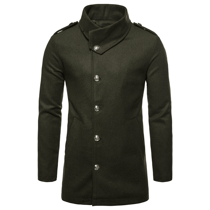 Mens Mid Long Winter Coat Stylish Slim Fit Jacket - MRSLM