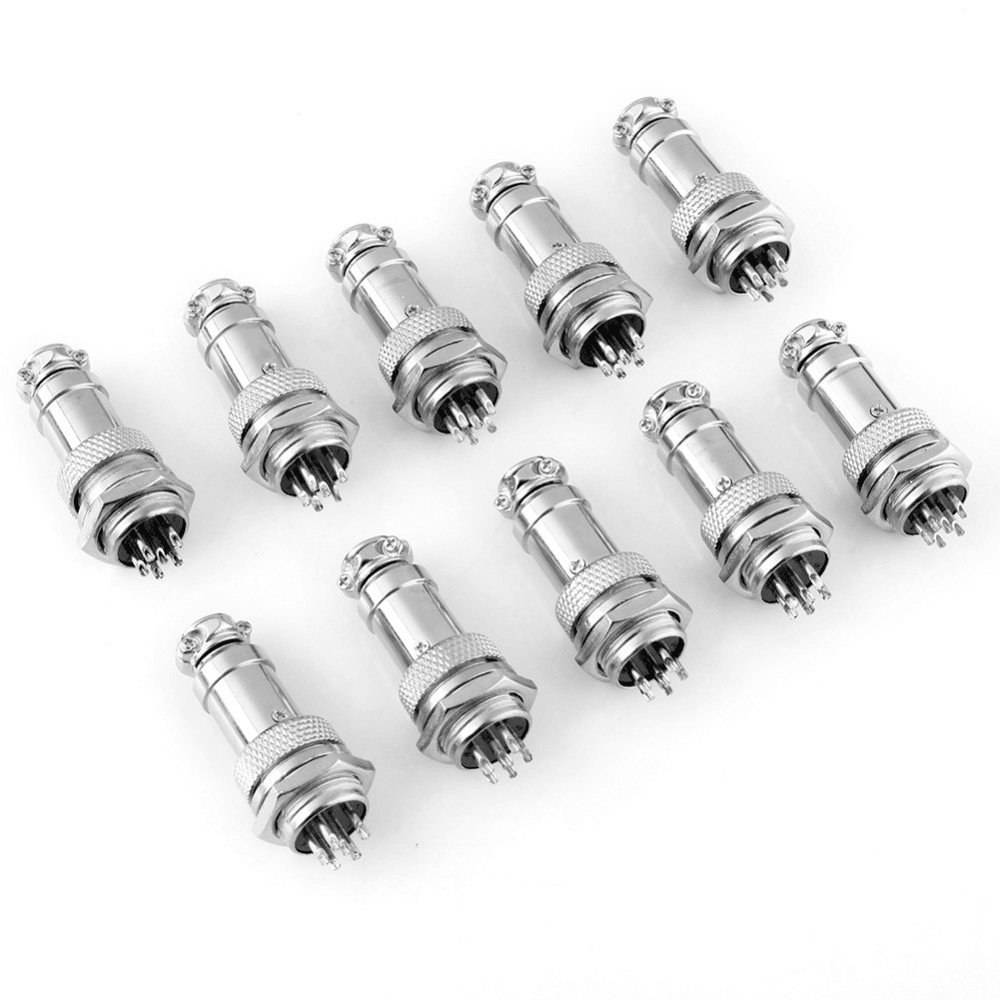 10 Sets GX16-6 16Mm 6 Pin Male & Female Wire Panel Connector Aviation Connector Socket Plug - MRSLM