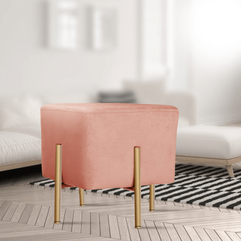 Velvet Cubic Stool Fabric Shoe Bench Seat Stool Modern Chair Ottomans Sofa Footstool Home Doorway Clothing Store Furniture Decoration - MRSLM