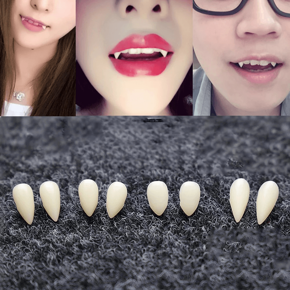 Halloween Costume Dentures Props Vampire Teeth Fangs Masquerade DIY Environmentally Friendly Resin Prop for Party - MRSLM