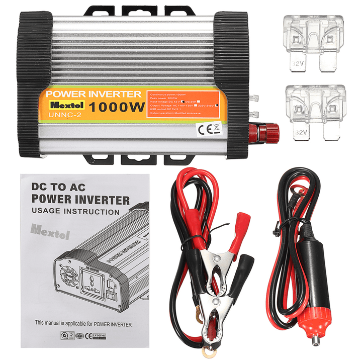 UNNC-2 2000W Peak 12V DC to 220V AC Solar Power Inverter Car Modified Sine Wave Converter - MRSLM