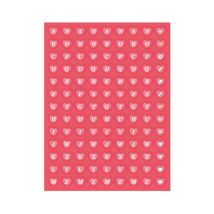 Love Symbol Sticker Student Handbook Diary Material Sticker Cute Girl - MRSLM