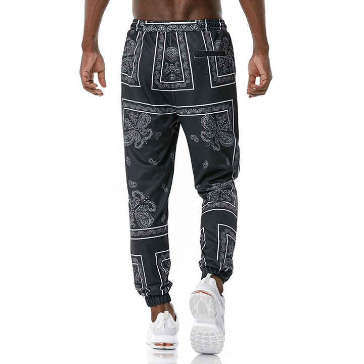 Retro Printed Jogging Pants Casual Sweatpants - MRSLM