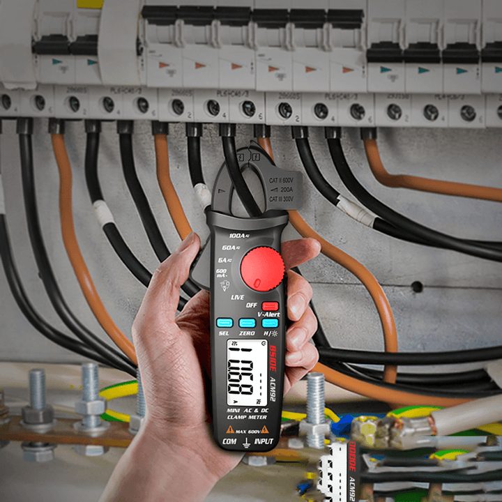 BSIDE ACM92 DC/AC Clamp Meter Self-Varying Multimeter Voltage Frequency Resistance Live NCV Check - MRSLM