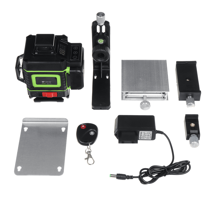 16-Line Strong Green Light 3D Remote Control Laser Level Measure with Wall Attachment Frame - MRSLM