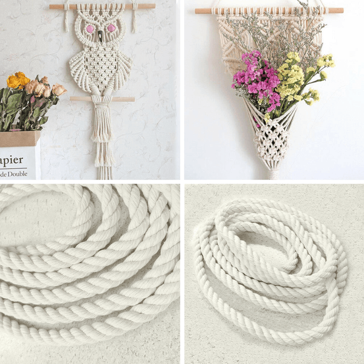 6/8/10/12Mm Diameter Cotton Rope Macrame Cord Art Craft Twisted String for DIY Handmade Tying Thread Cord - MRSLM