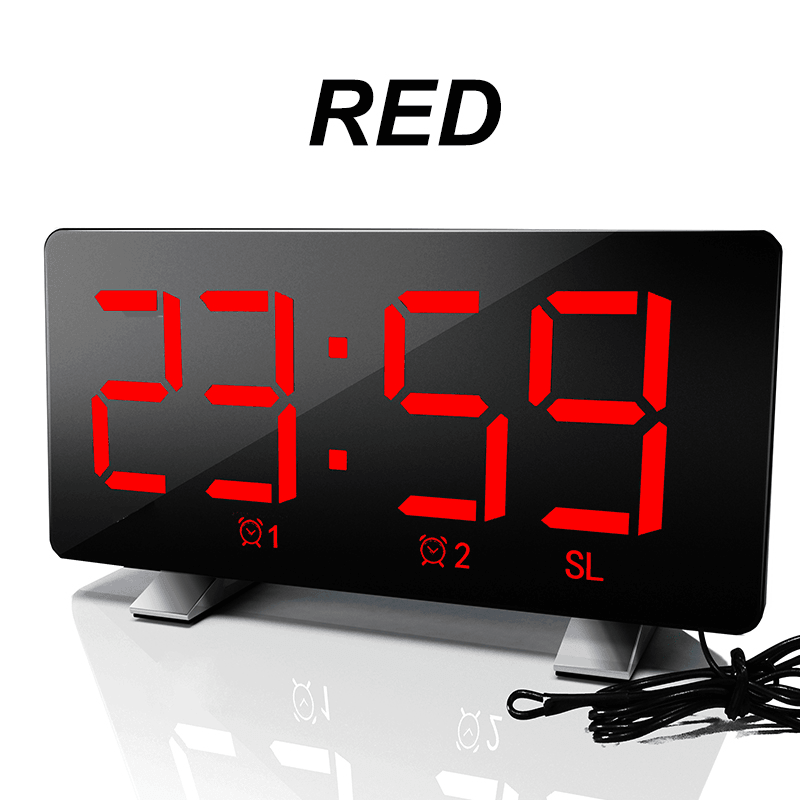 Digital FM Radio Dimmer LED Dual Alarms USB Charging Port Alarm Clock - MRSLM