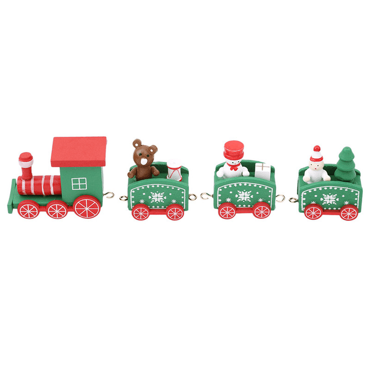 Christmas Wood Train Christmas Decorations Decor Innovative Gift for Children Diecasts Toy Vehic - MRSLM