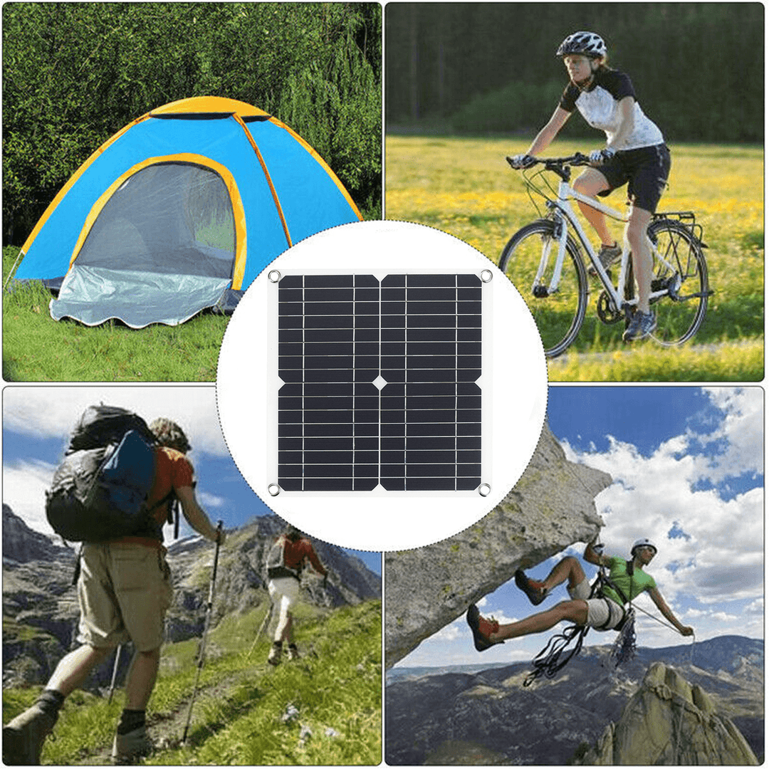 20W 5V Monocrystalline Solar Panel Mono Solar Powered Panel Waterproof Fast Charging Charger Board with Accessories - MRSLM