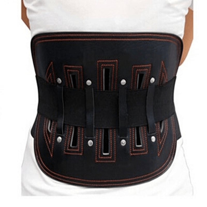 Lumbar Belt Support with 4 Steel Plate Decompression Lumbar Spine Fixed Belt Breathable Posture Correction - MRSLM