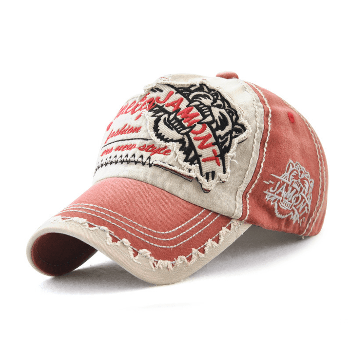 Men Women Canvas Letter Printted Patchwork Peaked Cap - MRSLM