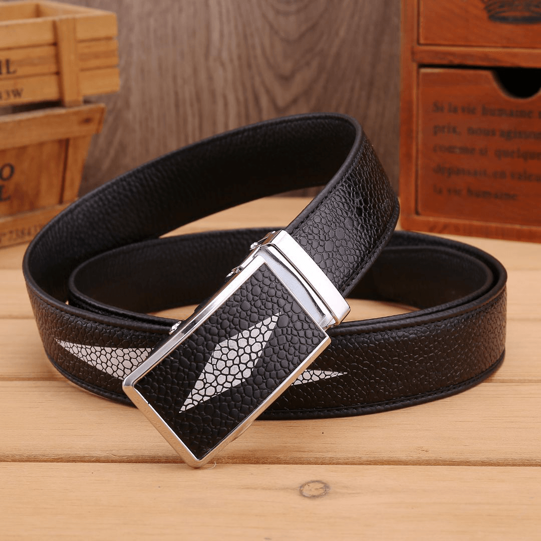 125CM Two-Layer Leather Embossed Waist Belt - MRSLM