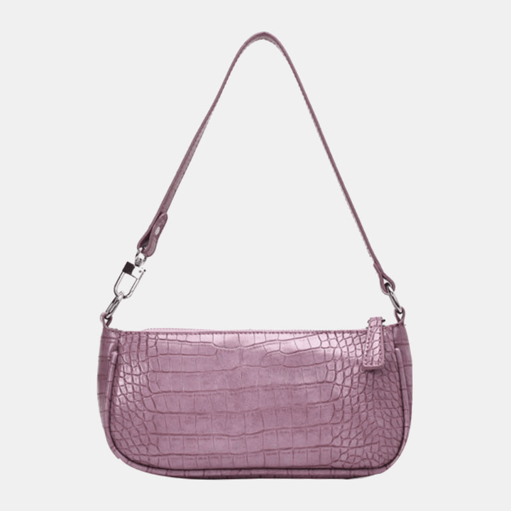 Women Crocodile Pattern Solid Shoulder Bag Handbag - MRSLM