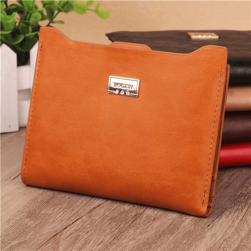 Women Genuine Leather Wallet Small Zipper Pu Leather Coin Card Holder Purse - MRSLM