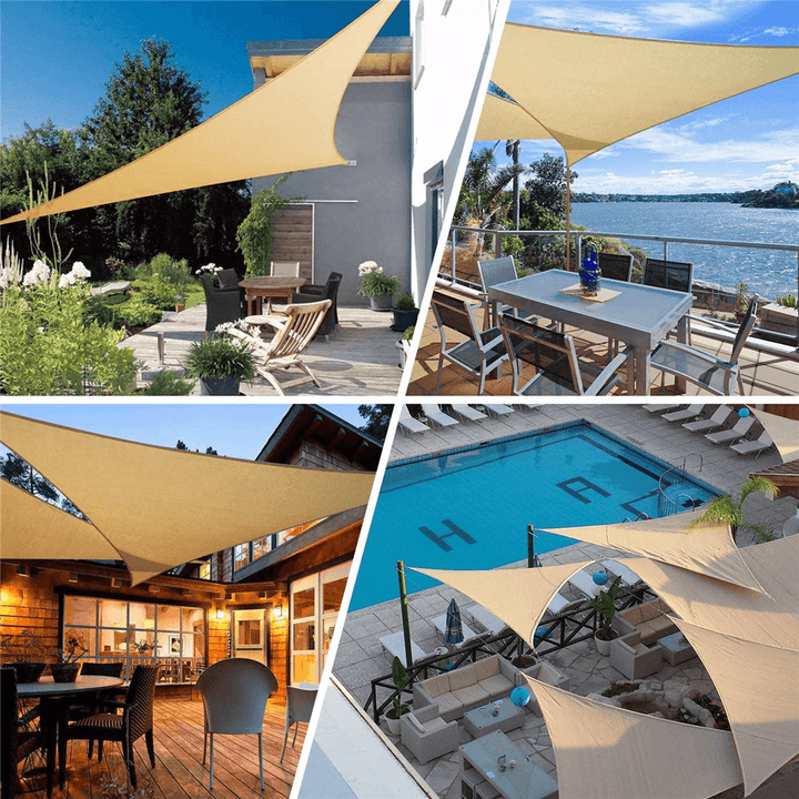 Triangle Sun Shade 95% UV Resistant Waterproof Breathable Folding Canopy Outdoor Patio Beach Camping Travel - MRSLM