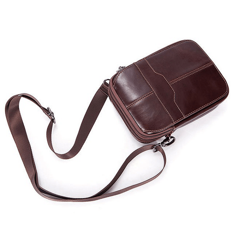 Women Genuine Leather Casual Business Vintage Crossbody Bag - MRSLM