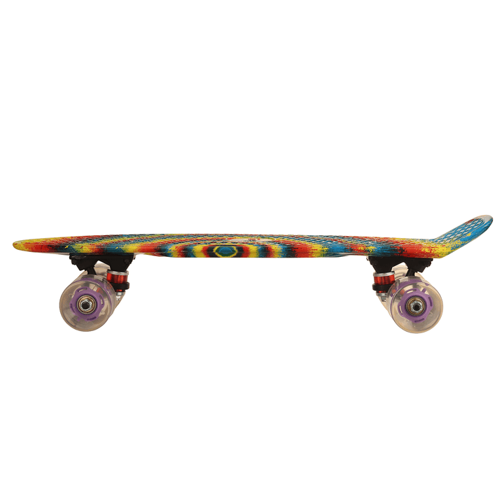 22'' Kids Completed Skateboard Long-Board Retro Banana Skateboard with Flashing Wheels for 6-12 Years Old - MRSLM