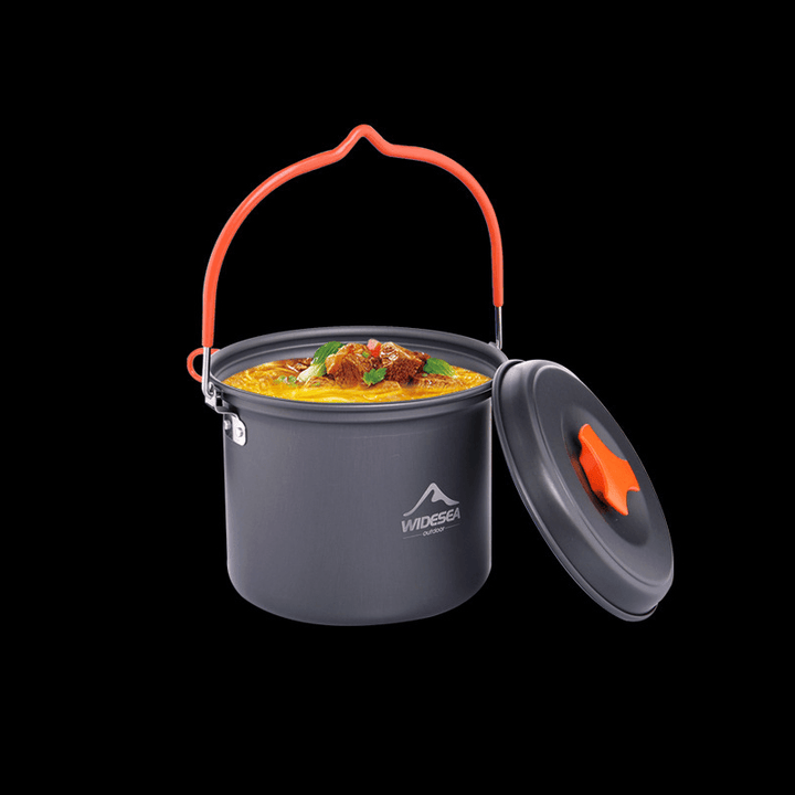 Widesea Camping Pot 1-2 People Tableware Heat Cooker Outdoor Folding Portable Kitchen Cooking Equipment - MRSLM