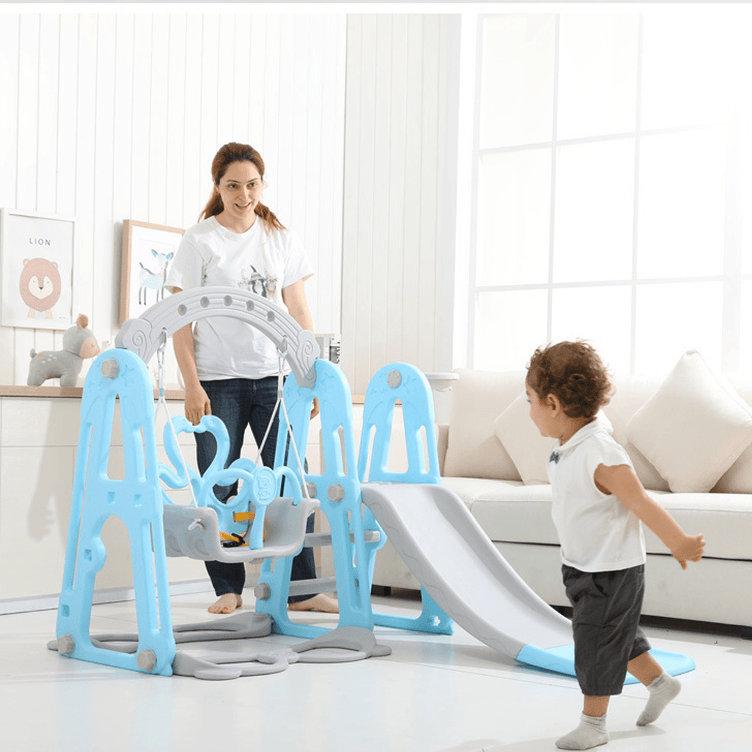 3 in 1 Climber Slide Play-Set Basketball Hoop Safety Play Toy Family Game Children Amusement Park Outdoor Indoor - MRSLM