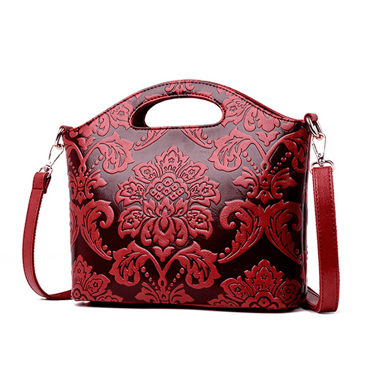 Women Vintage Embossed Ethnic Style Handbag - MRSLM