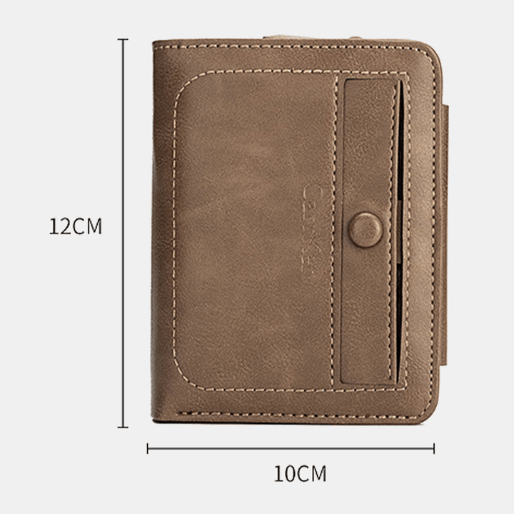 Men Faux Leather Retro Business Trifold Multi-Slot Card Holder Wallet - MRSLM