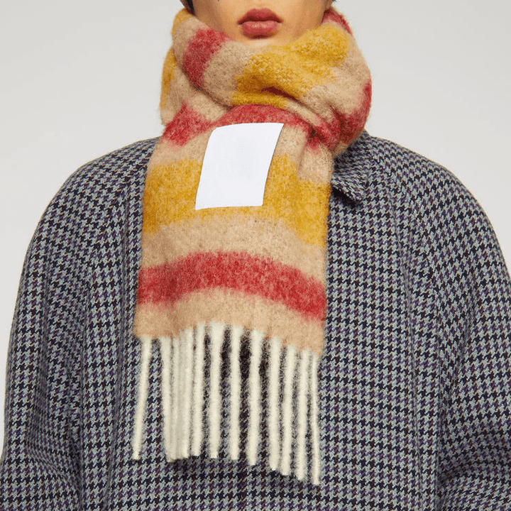 Thickened Warm Horizontal Striped Plaid Scarf - MRSLM