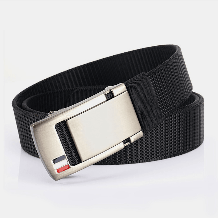 Men Nylon 120CM Holeless Automatic Buckle Alloy Universal Outdoor Casual Belt - MRSLM