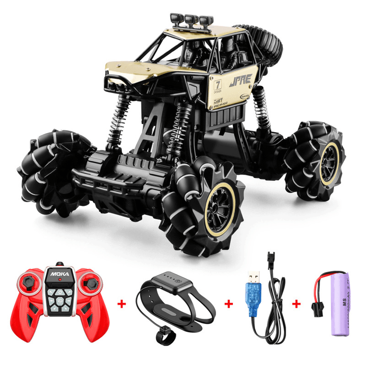 Alloy Remote Control Deformation Car Mecanum Wheel Gesture Induction Twisting Car Charging Boy Toy Off-Road Vehicle - MRSLM