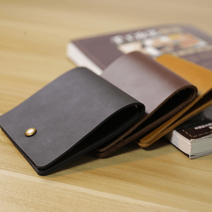 Vintage Genuine Leather Simple Mini Wallet Card Holder - MRSLM