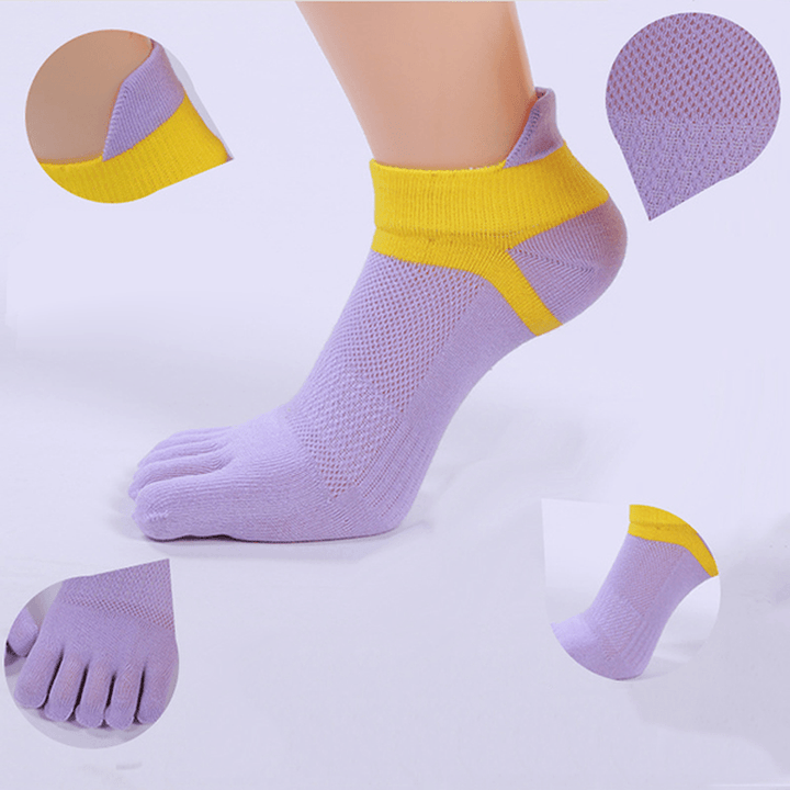 Women Five Toes Breathable Sports Yoga Sock Cotton Exercise Cycling Ankle Socks - MRSLM