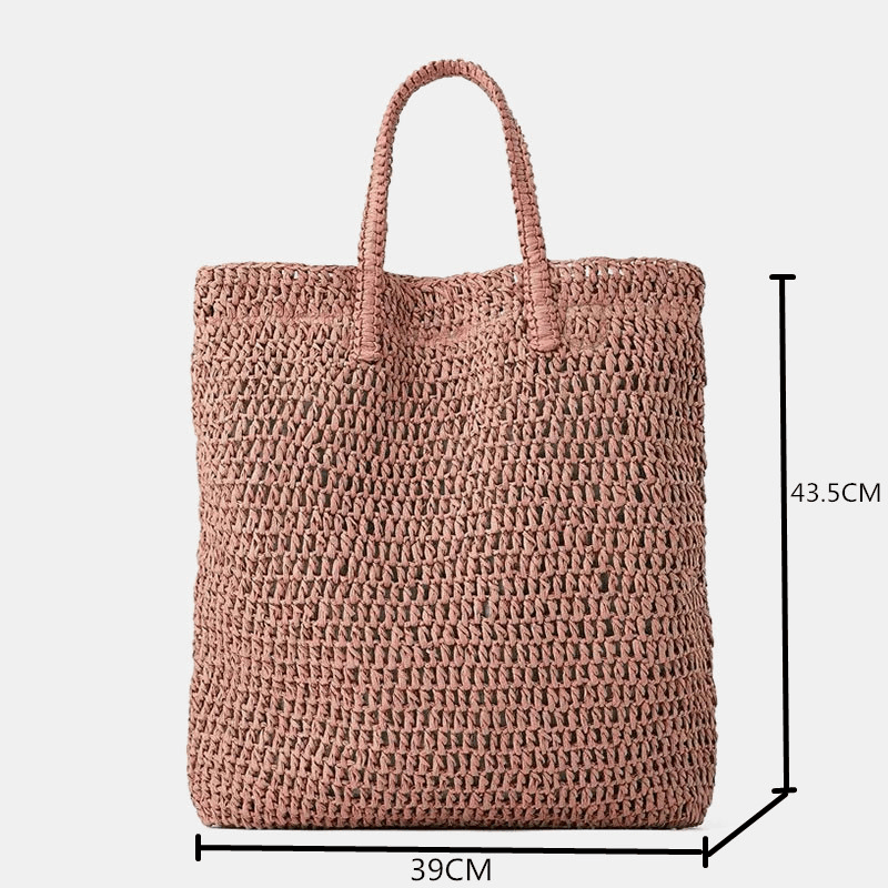 Women Travel Summer Beach Large Capacity Straw Handbag Tote Bag - MRSLM