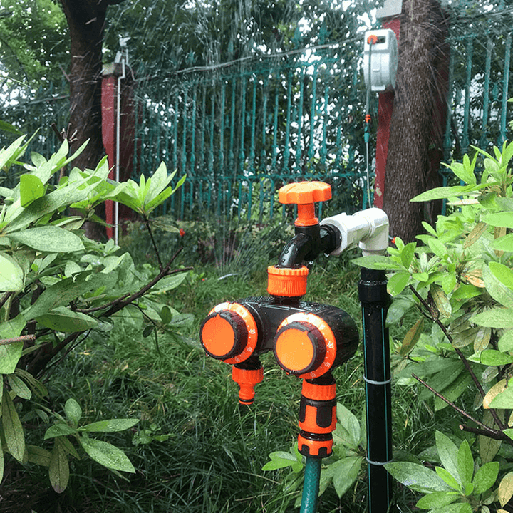 Automatic Garden Water Timer Plastic Double Head 2 Hours Water Controller 2 Way Hose Splitters Home Irrigation System - MRSLM